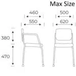 ALINA 4-Leg Conference Chair with Castors