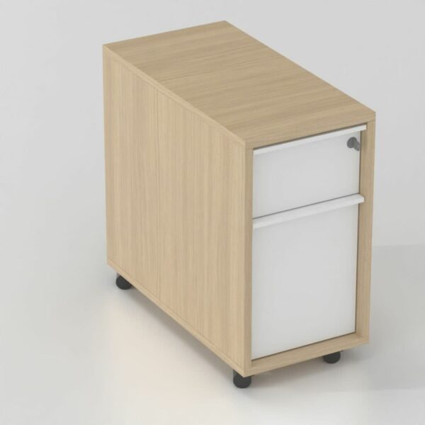 NOVA 2 Drawer Slimline Mobile Pedestal with Filing