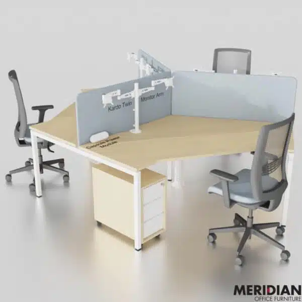 NOVA-U 4-Leg Three Person Delta Bench Desk