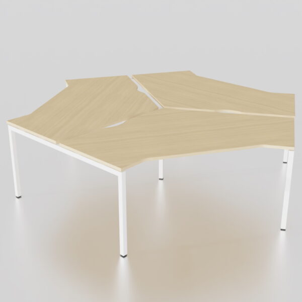 NOVA-U 4-Leg Three Person Delta Bench Desk