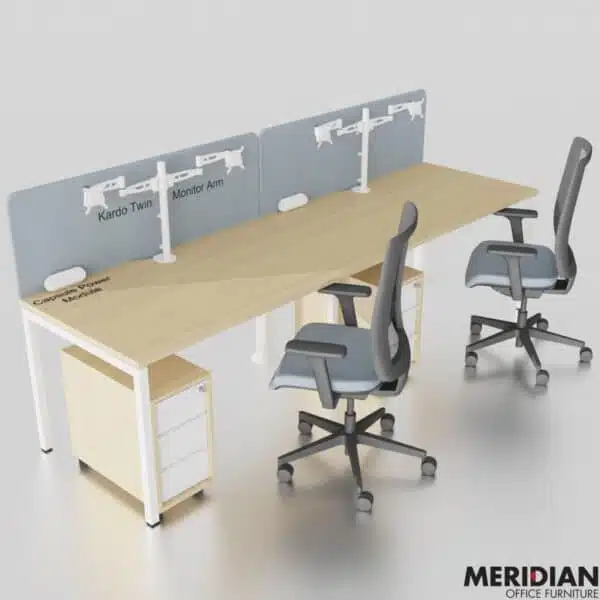 NOVA-U 4-Leg Two Person Side-by-Side Bench Desk