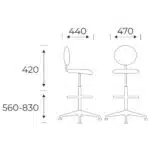 DUBLIN Mid Back Polyurethane Chair with Foot Ring