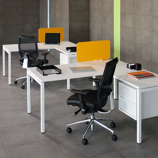 NOVA-U Square Supplementary Unit on desk with under desk pedestal