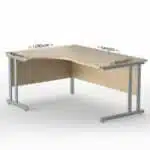 OPTIMA C L/H Crescent Cantilever Desk Dimensions
