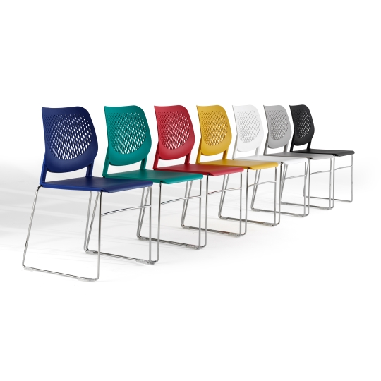 Patch Polypropylene Skid Stacking Chairs