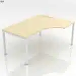 R/H NOVA-U Central Cut-Out Crescent 4-Leg Bench Desk