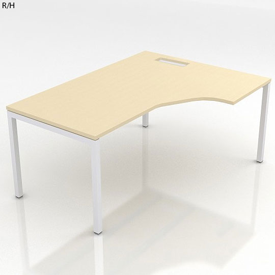 R/H NOVA-U Central Cut-Out Crescent 4-Leg Bench Desk