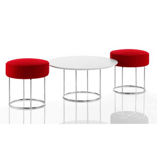 Touch Low Stool with round coffee table