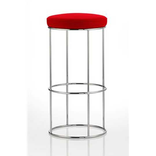 Touch Barstool with red fabric seat