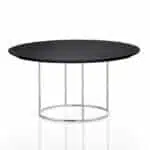 Touch Circular Chrome Frame Coffee Table in Black Finish