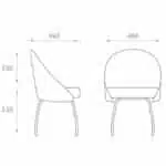 Venus Curved leg chair dimensions