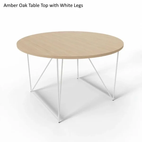 AIR 5 Person Round Meeting Table with Skid Frame