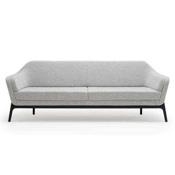 Front View of HARC 3-Seater Low Back Modern Sofa