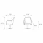 HARC Low Back Swivel Star Base Modern Chair Dimensions