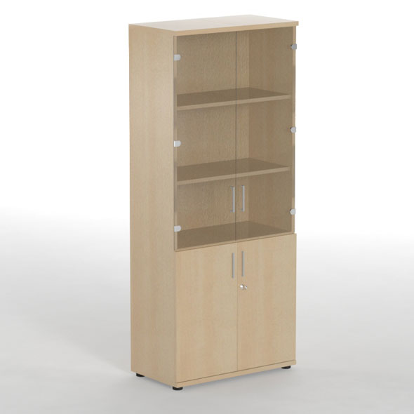 UNI 3 Shelf Bookcase and Winged Door Display Cabinet