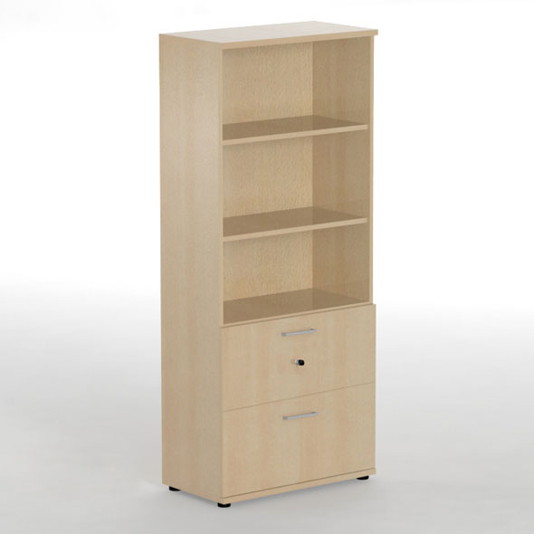 UNI 3 Shelf Bookcase and 2 File Drawers