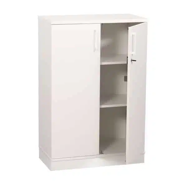 Open Door of Winged Door Cupboard with Shelves