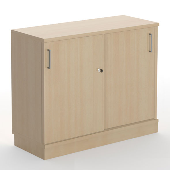 UNI 2 Shelf Lockable Sliding Door Cupboard