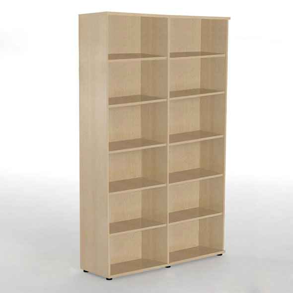 UNI 6 Shelf Double Compartment Open Bookcase