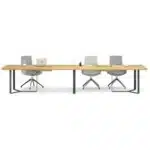 PLANA 14 Person Rectangular Boardroom Table with Angled Frame