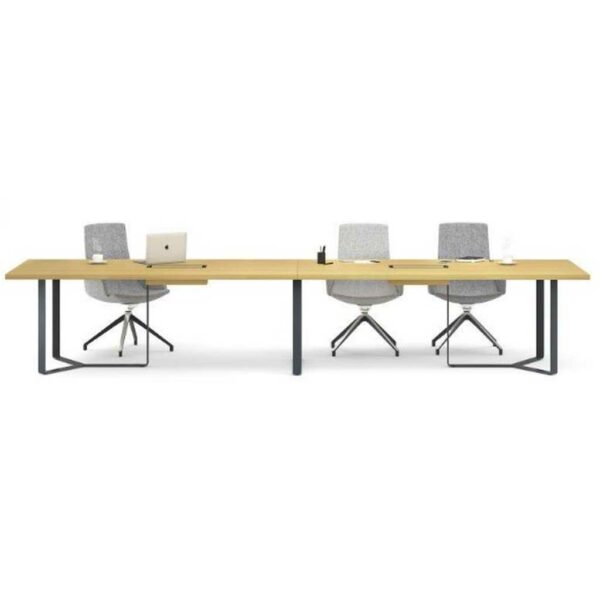 PLANA 14 Person Rectangular Boardroom Table with Angled Frame