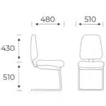 Mid Back Cantilever Meeting Chair