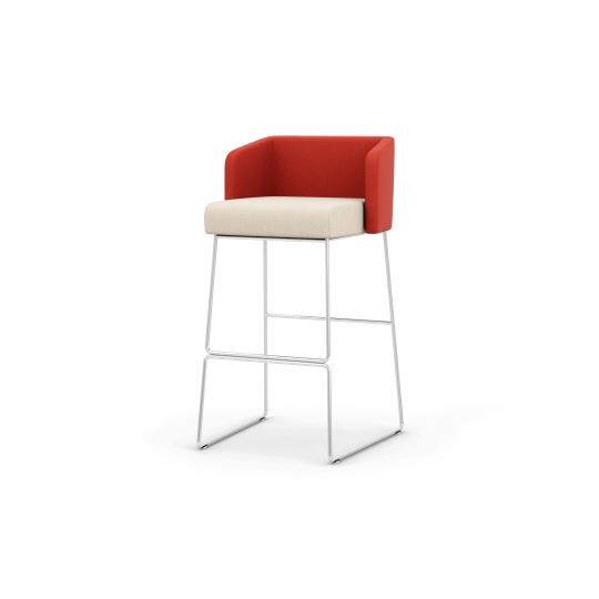 RENDEZVOUS Fully Upholstered Four Leg Stool by Pledge -0