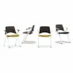 LA KENDO Upholstered Seat And Mesh Back Cantilever Chair-11824