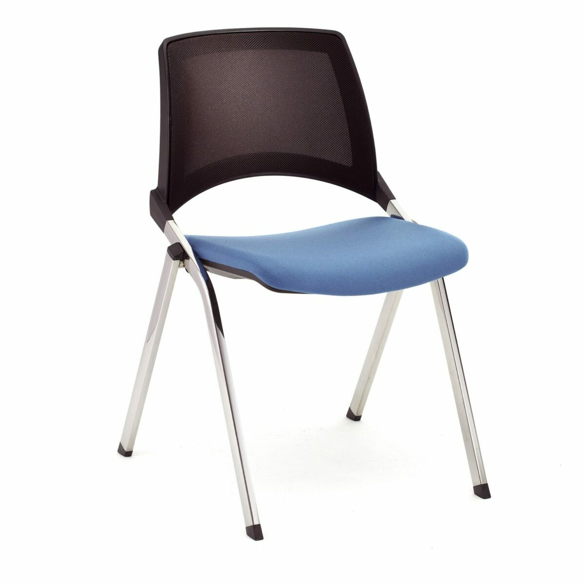 La Kendo Mesh Back 4-Leg Conference Chair with Upholstered Seat Pad