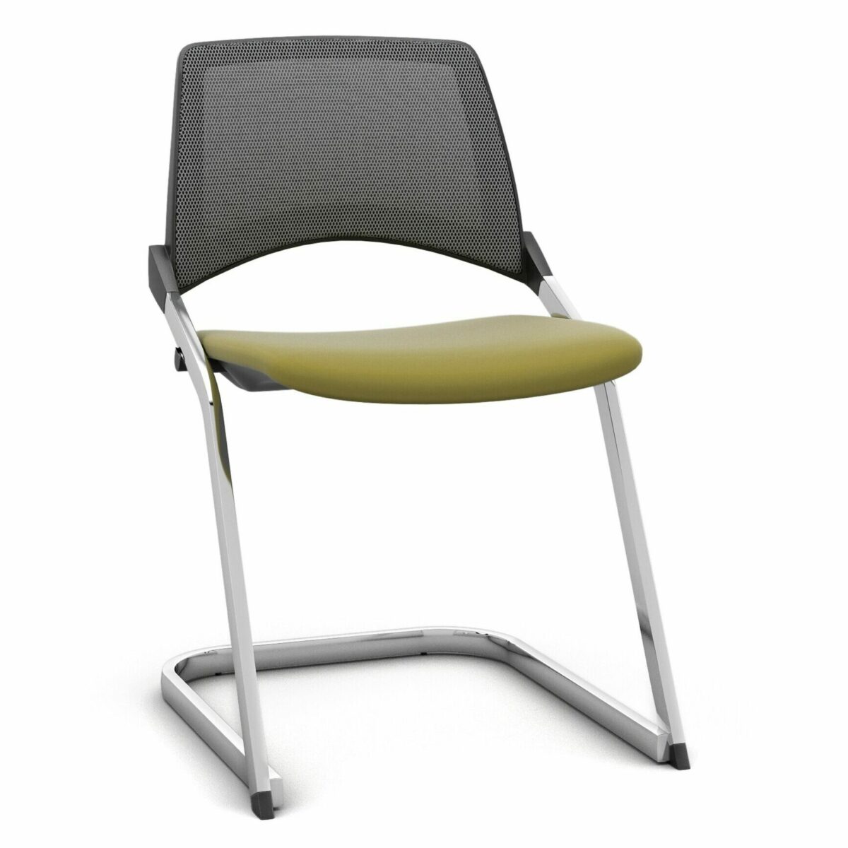 La Kendo Mesh Back Cantilever Conference Chair with Upholstered Seat Pad