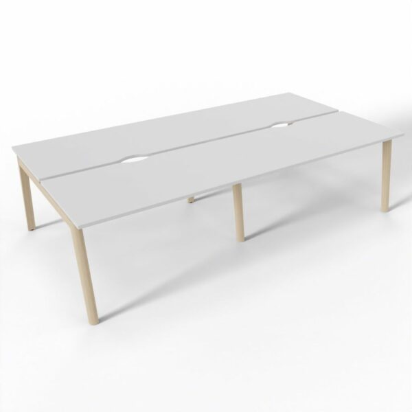 NOVA Wood 4-Leg Four Person Bench Desk