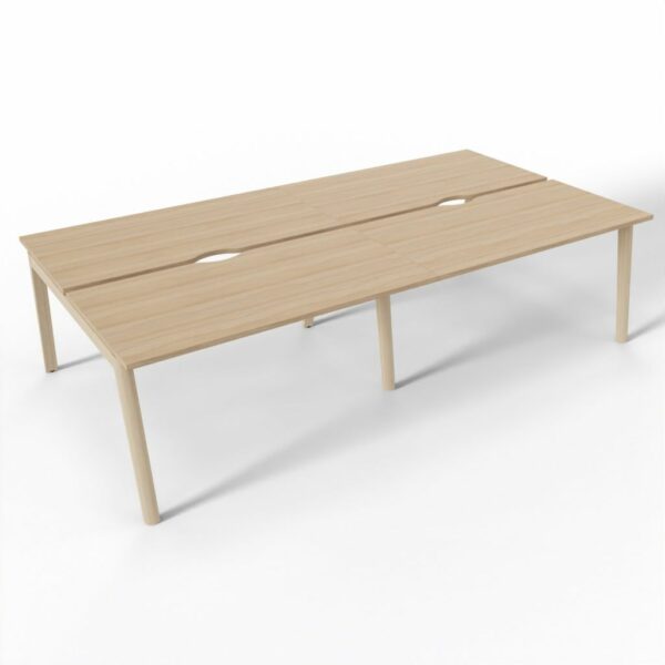 NOVA Wood 4-Leg Four Person Bench Desk