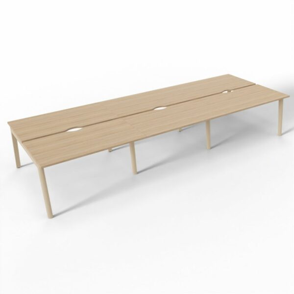 NOVA Wood 4-Leg Six Person Bench Desk