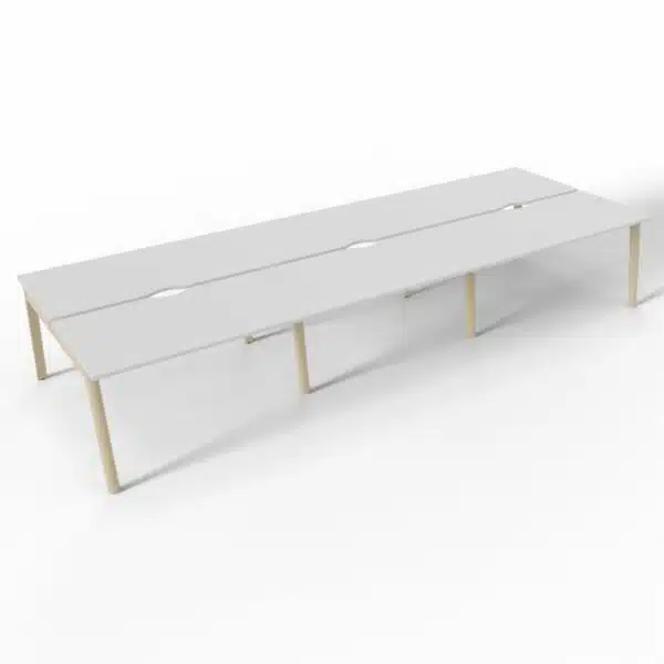 NOVA Wood 4-Leg Six Person Bench Desk