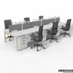 NOVA Wood 4-Leg Six Person Bench Desk
