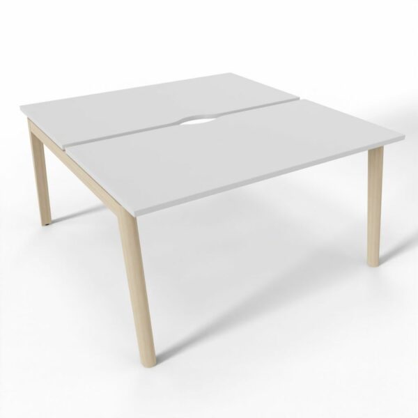 NOVA Wood 4-Leg Two Person Bench Desk