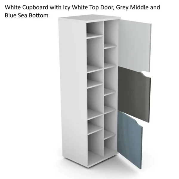 WUTEH 3 Compartment Locker with Acrylic Doors