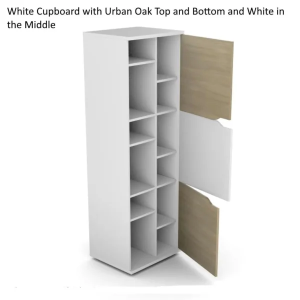 WUTEH 3 Compartment Locker with MFC Doors